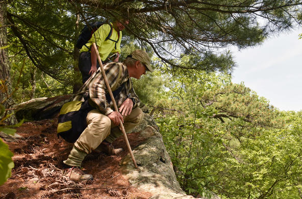 Surveying rattlesnake populations in the Catskills. CC Jamie Deppen