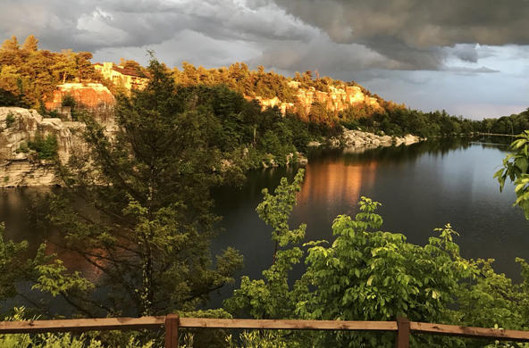 Lake Minnewaska near sundown as a storm rolls in cc Sarah Moser