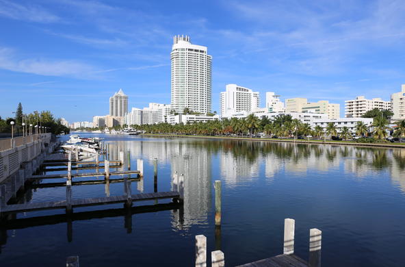 The coastal city of Miami, via Flikr user Mack Male