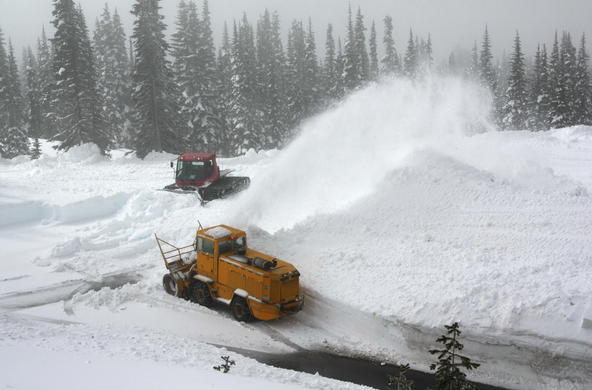 Clearing snow. With salt!