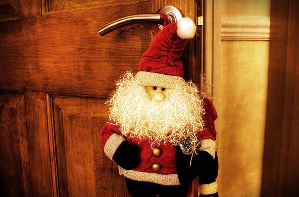 Santa on door knob