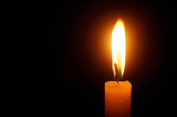 A single candle flame