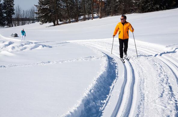A cross country skiier