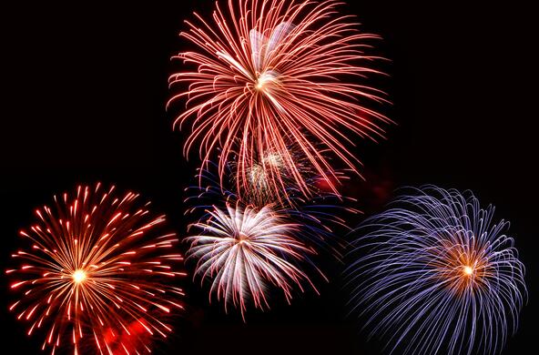 A spectacular fireworks display