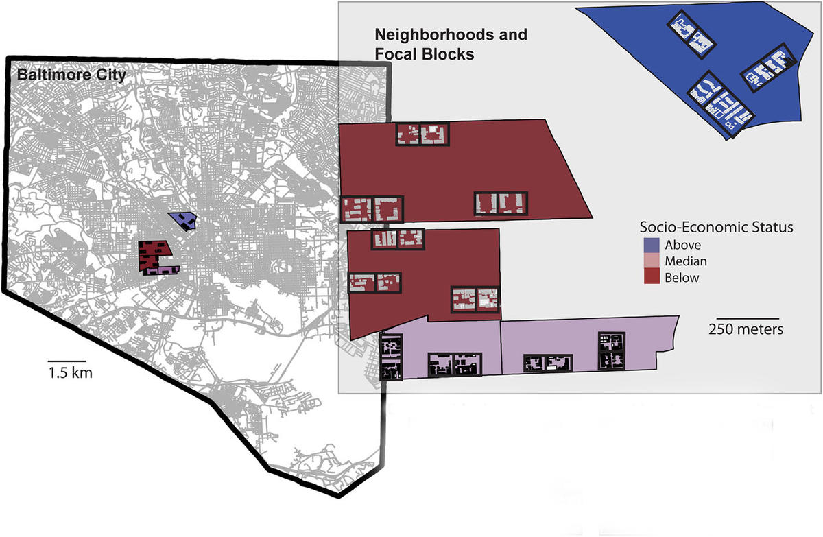 Baltimore map of sampled neighborhoods
