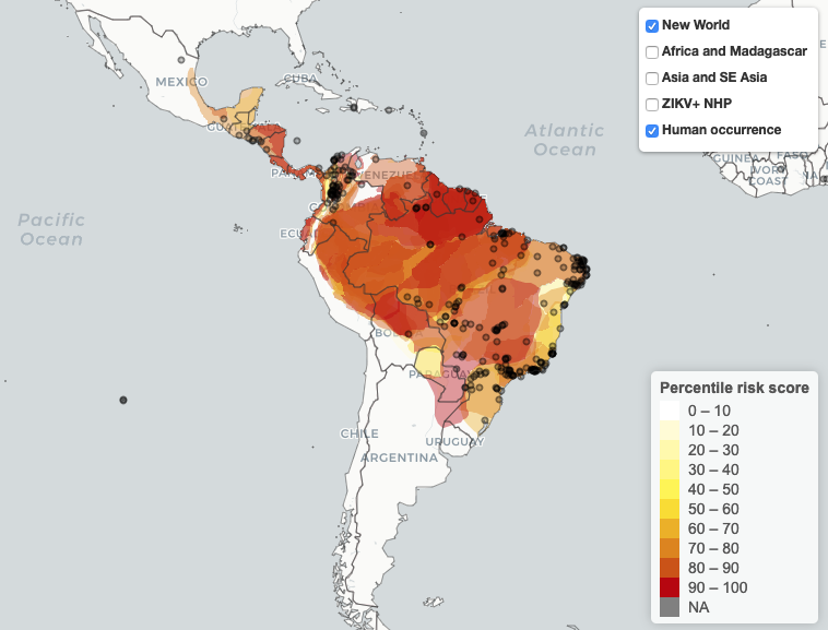 Risk map for Zika