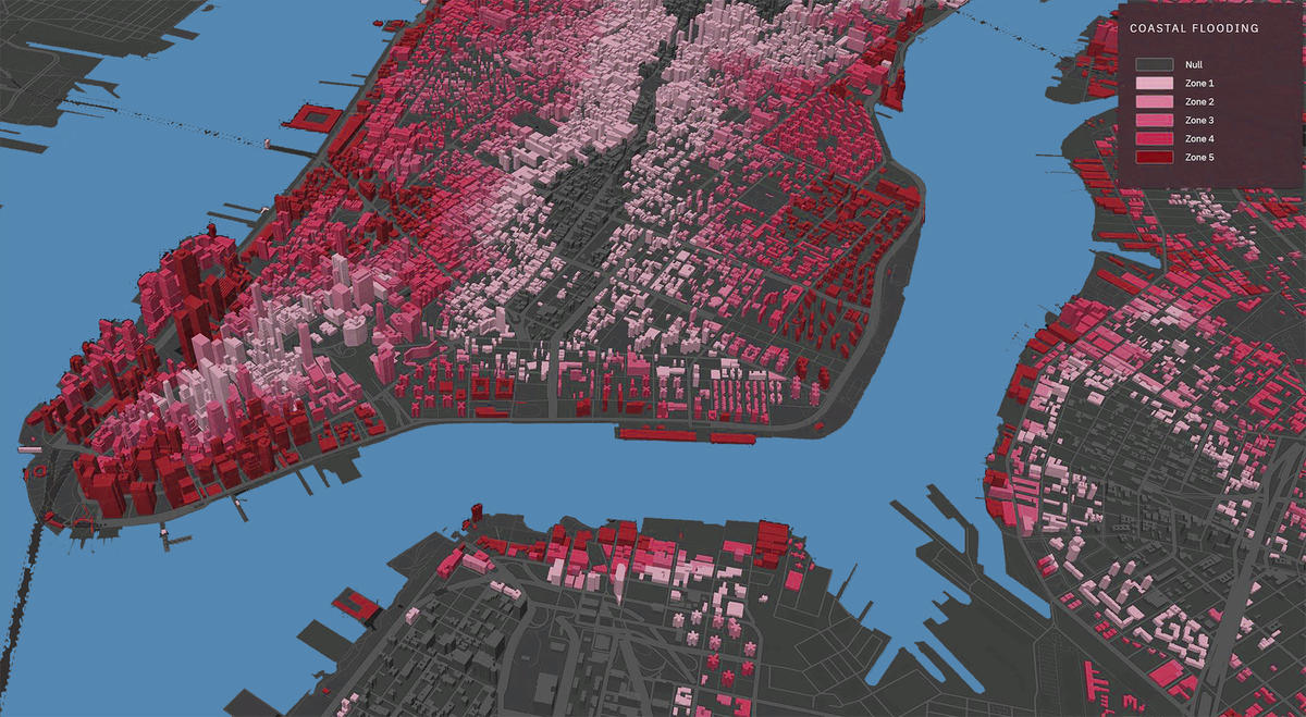 Map of New York City highlights locations that are most vulnerable to heat and flooding.