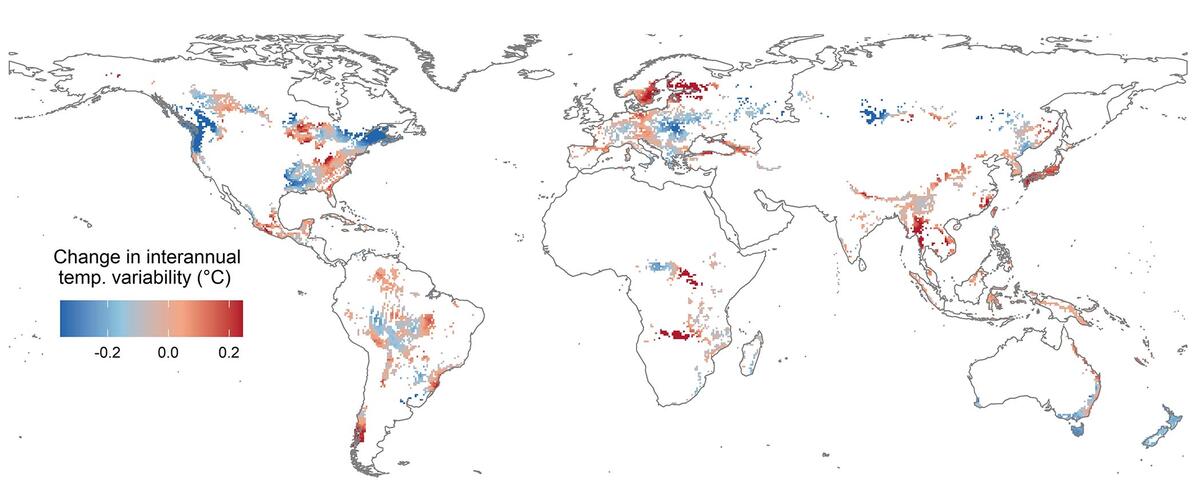 Climate change variability map