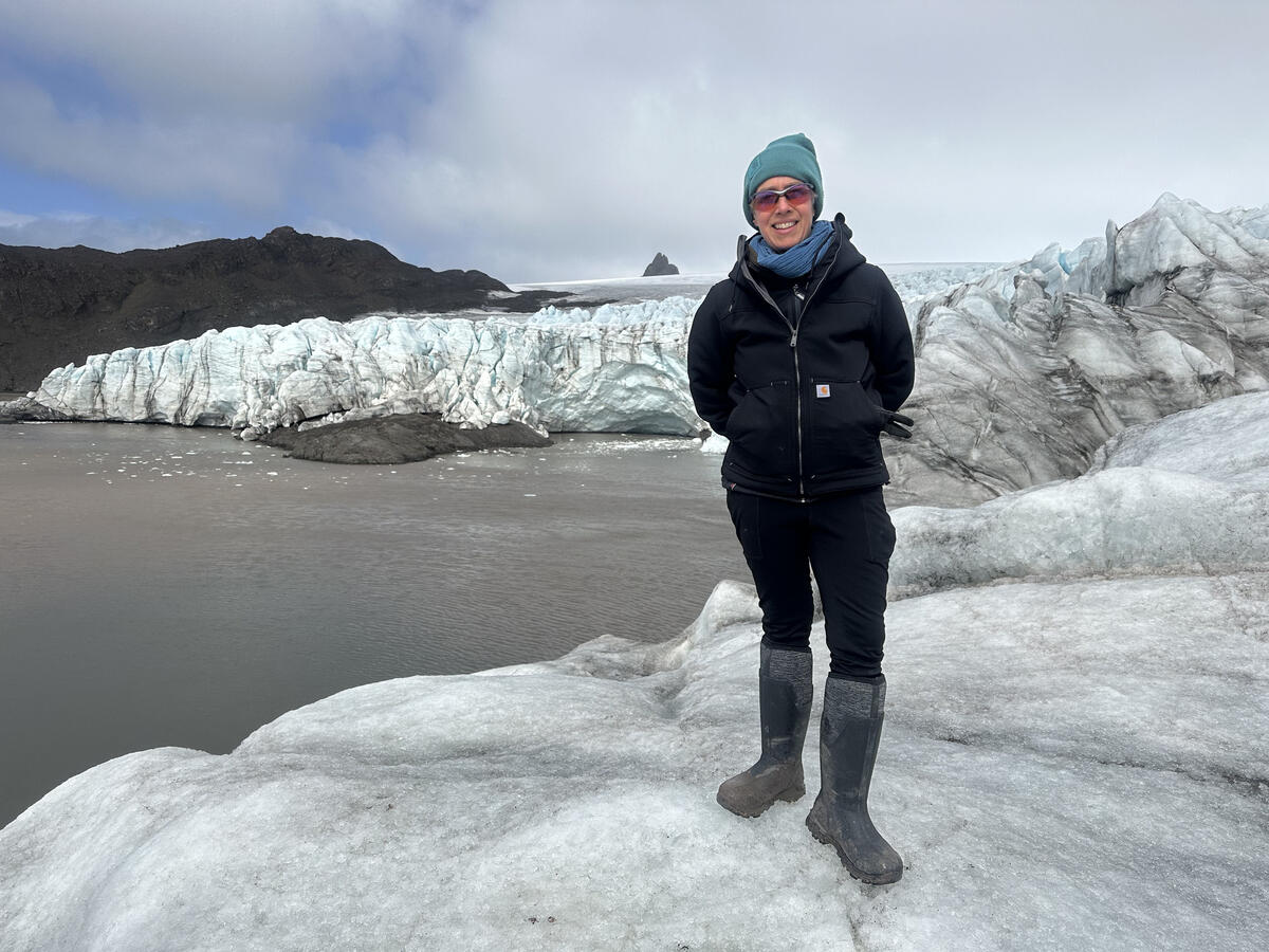 amy zanne at a glacier